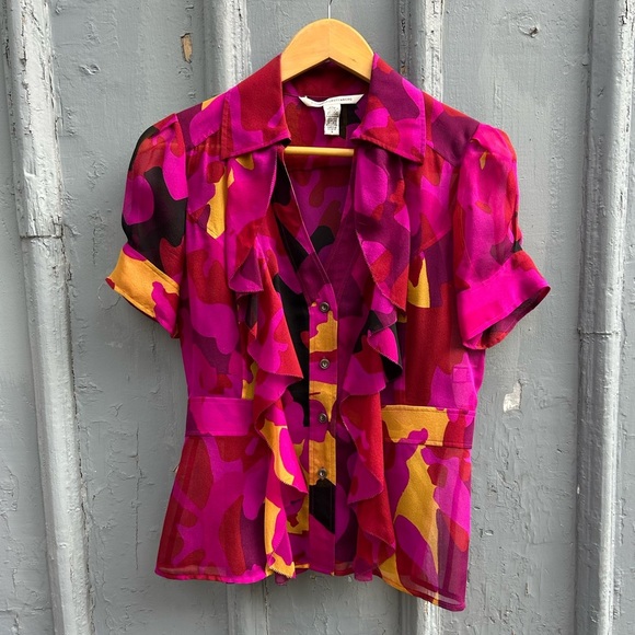 Diane Von Furstenberg silk Doma Blouse, size 8 - Picture 1 of 9
